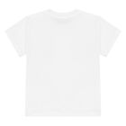 Younger Boys White & Beige Teddy Bear Logo Shorts Set, 1, hi-res