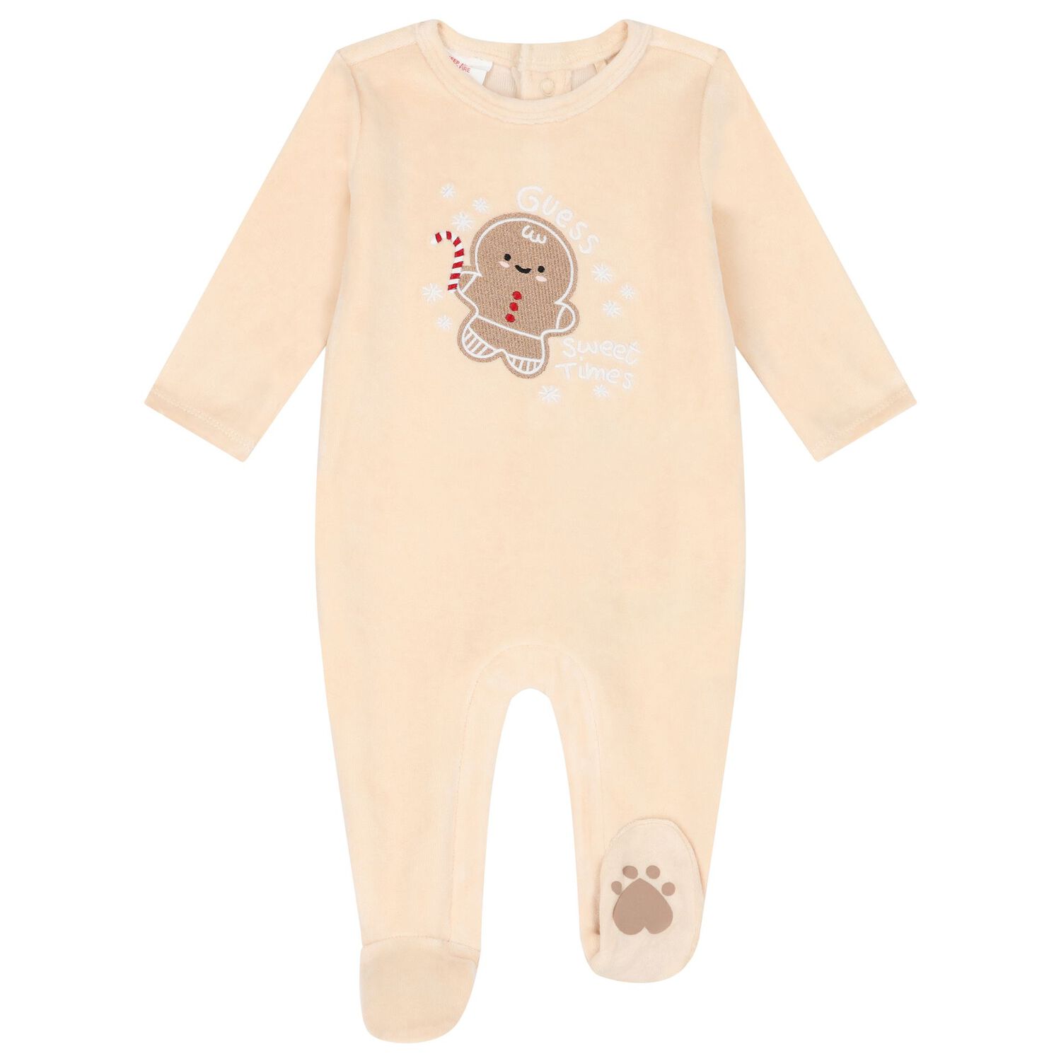Beige Festive Gingerbread Babygrow, 1, hi-res