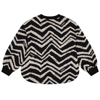 Girls Black & Ivory Zig Zag Sweatshirt