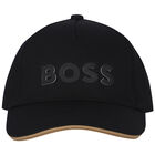 Boys Black Logo Cap, 2, hi-res