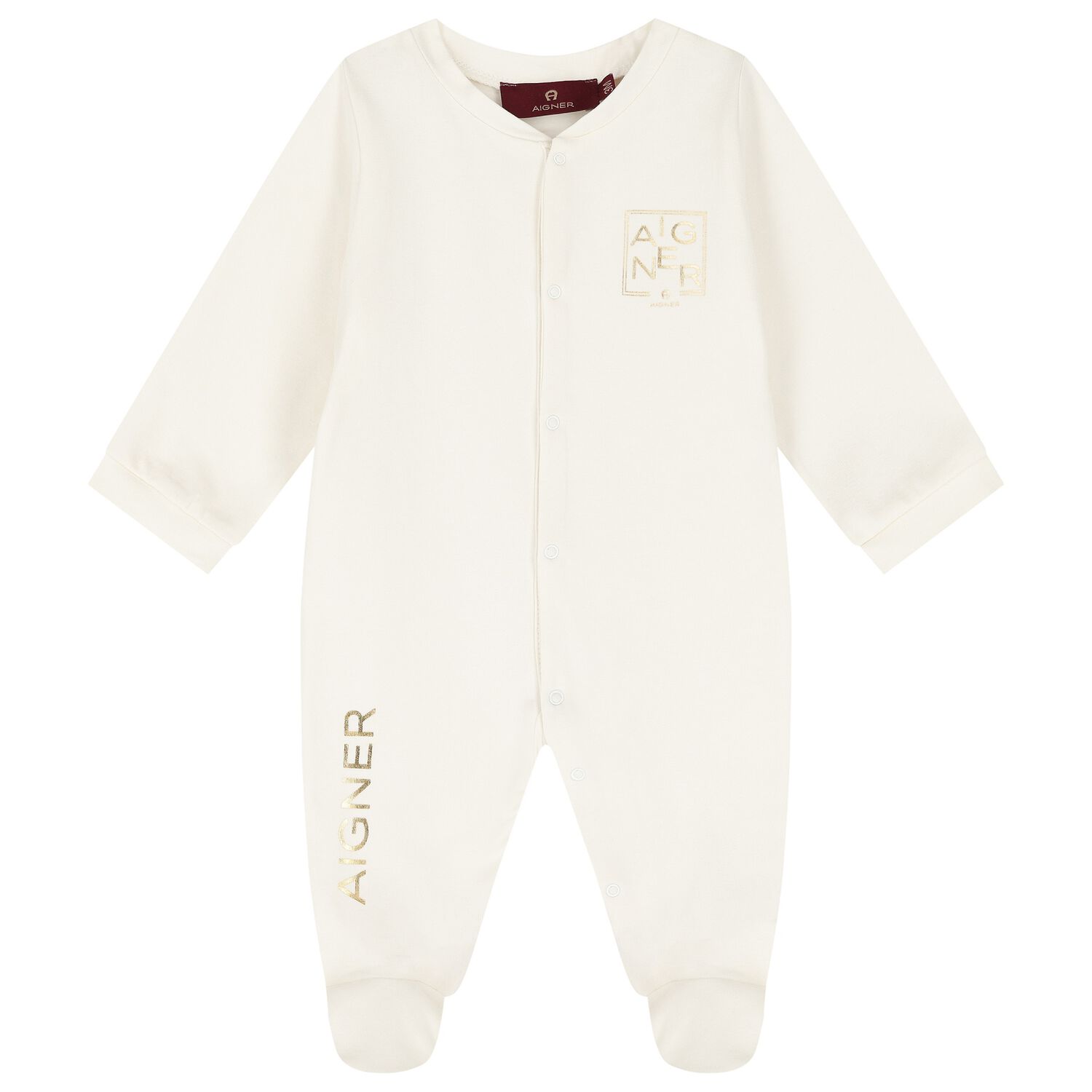 Ivory Logo Babygrow, 1, hi-res