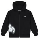 Boys Black Logo Zip Up Top, 1, hi-res