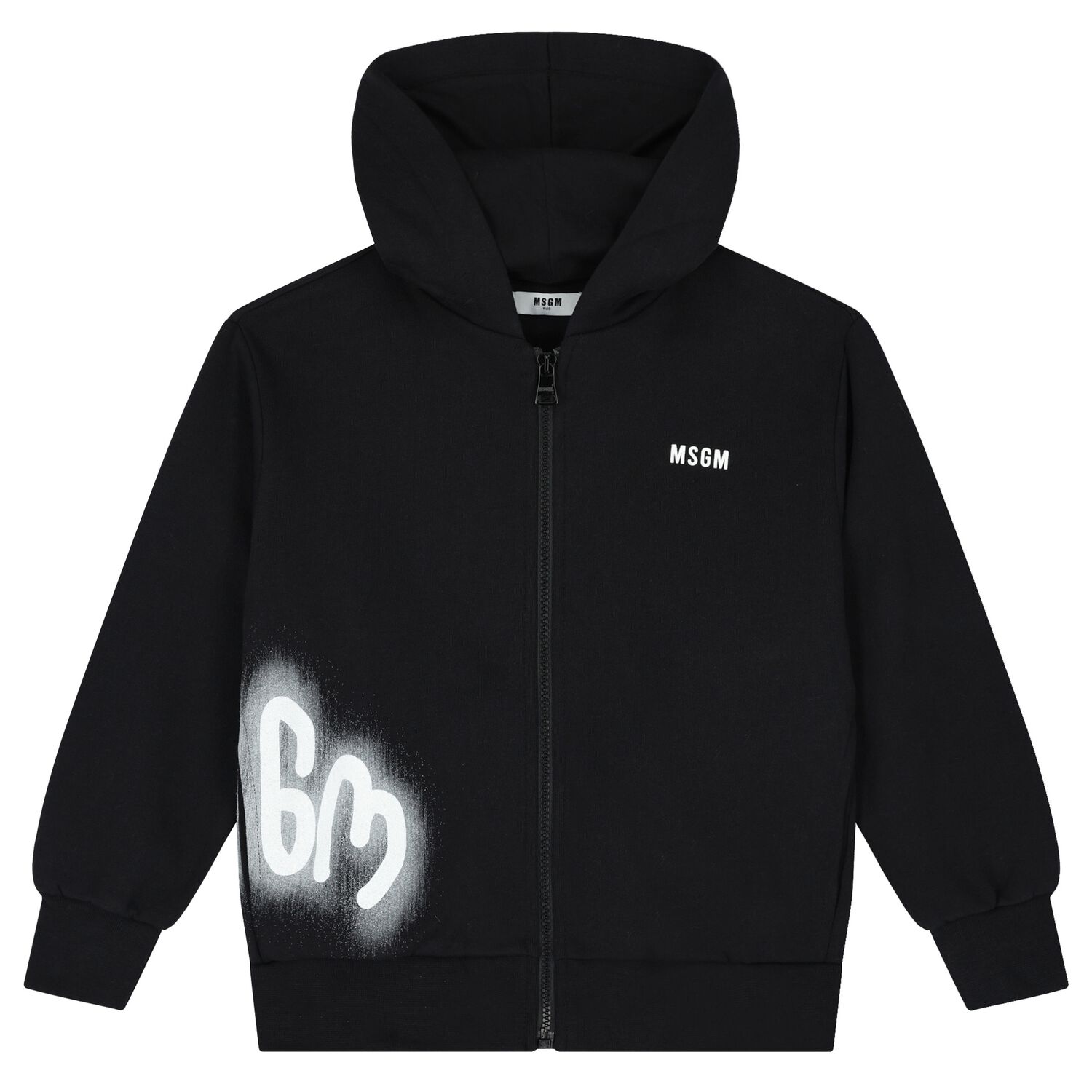 Boys Black Logo Zip Up Top, 1, hi-res