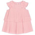 Younger Girls Pink Pleated Dress, 1, hi-res