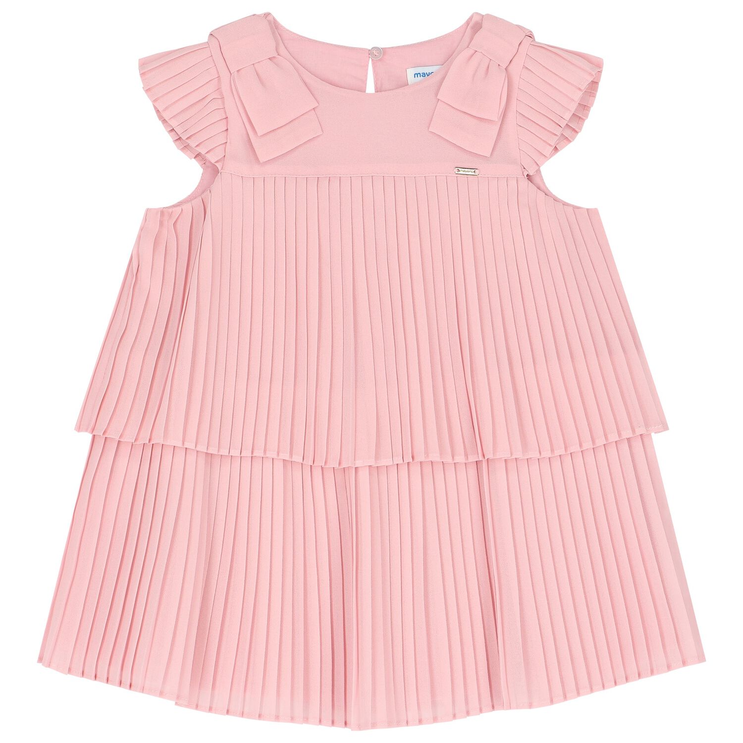 Younger Girls Pink Pleated Dress, 1, hi-res
