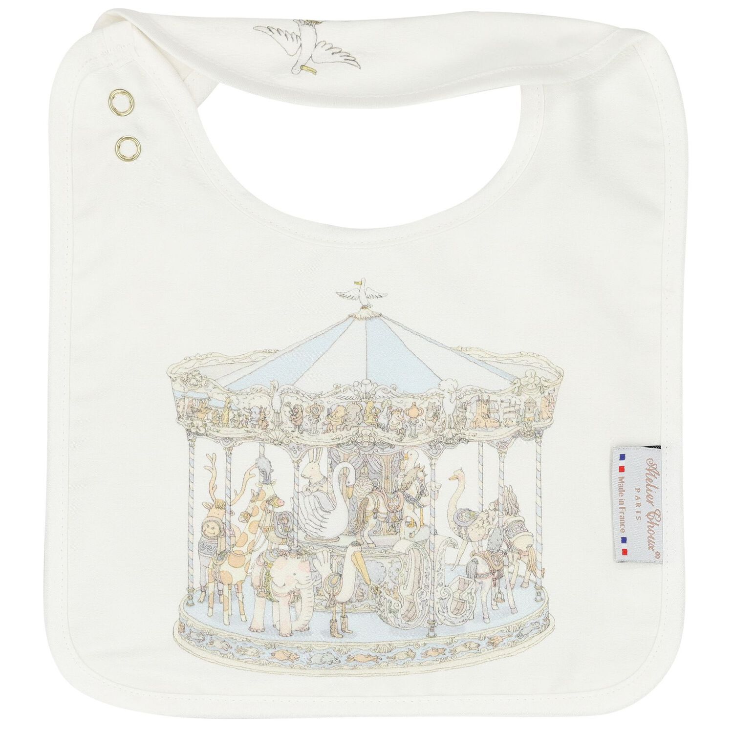 Baby Boys White & Blue Carousel Babygrow Gift Set, 2, hi-res