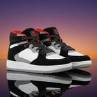 Boys Black & White Logo Trainers, 1, hi-res