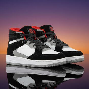 Boys Black & White Logo Trainers