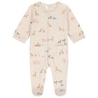 Baby Girls Beige & Pink Animals Babygrows ( 2-Pack ), 3, hi-res