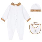 White & Beige Geo Map Babygrow Gift Set, 1, hi-res
