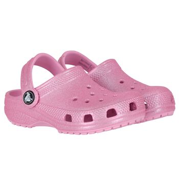 Girls Pink Glitter Classic Clogs Sandals