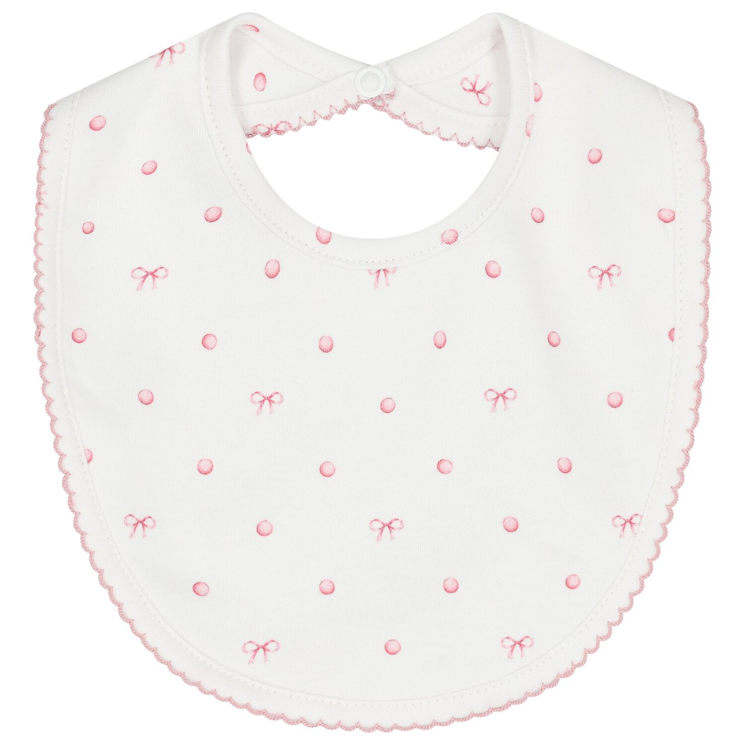 Baby Girls White & Pink Bow Babygrow Set, 1, hi-res