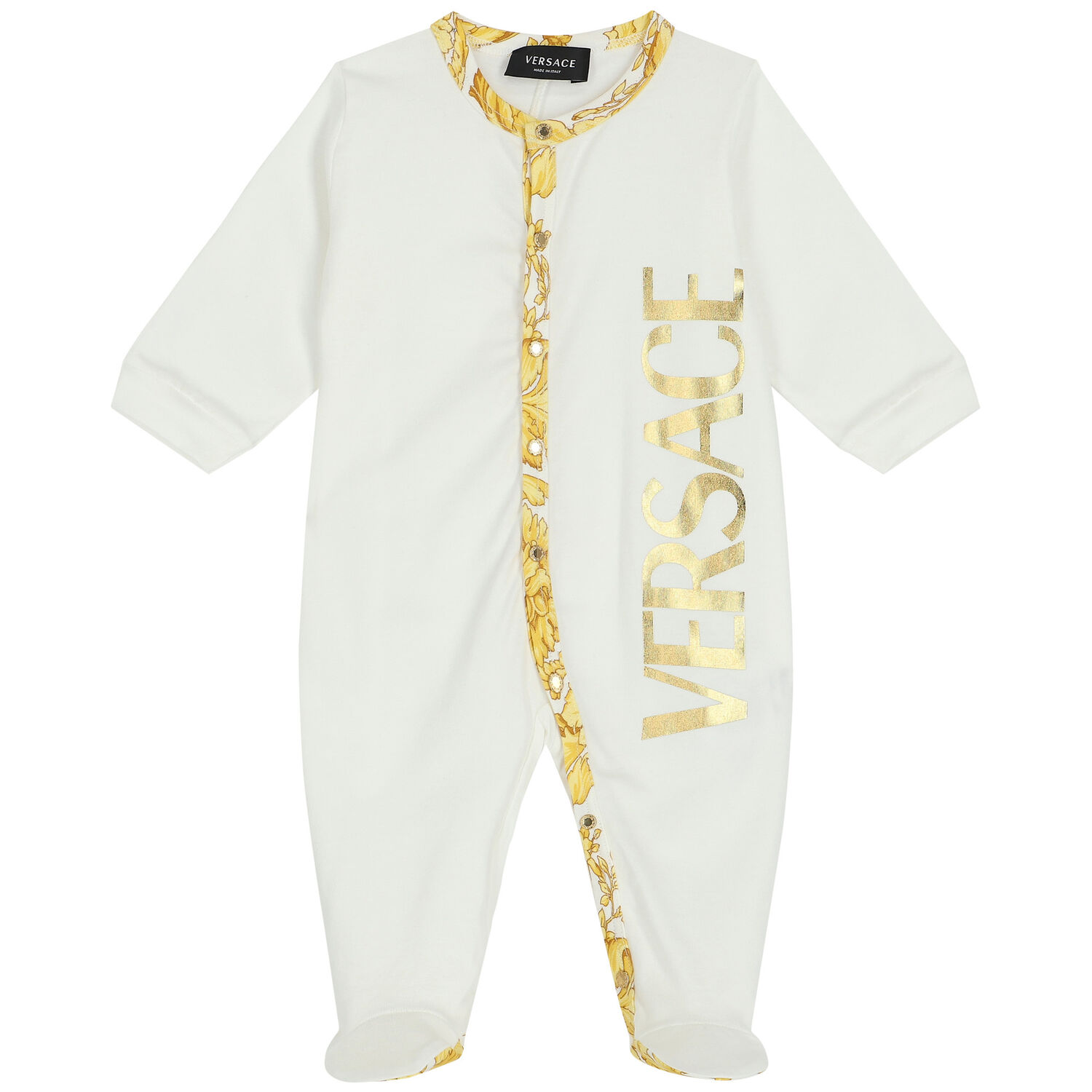 Ivory & Gold Logo Babygrow, 1, hi-res image number null