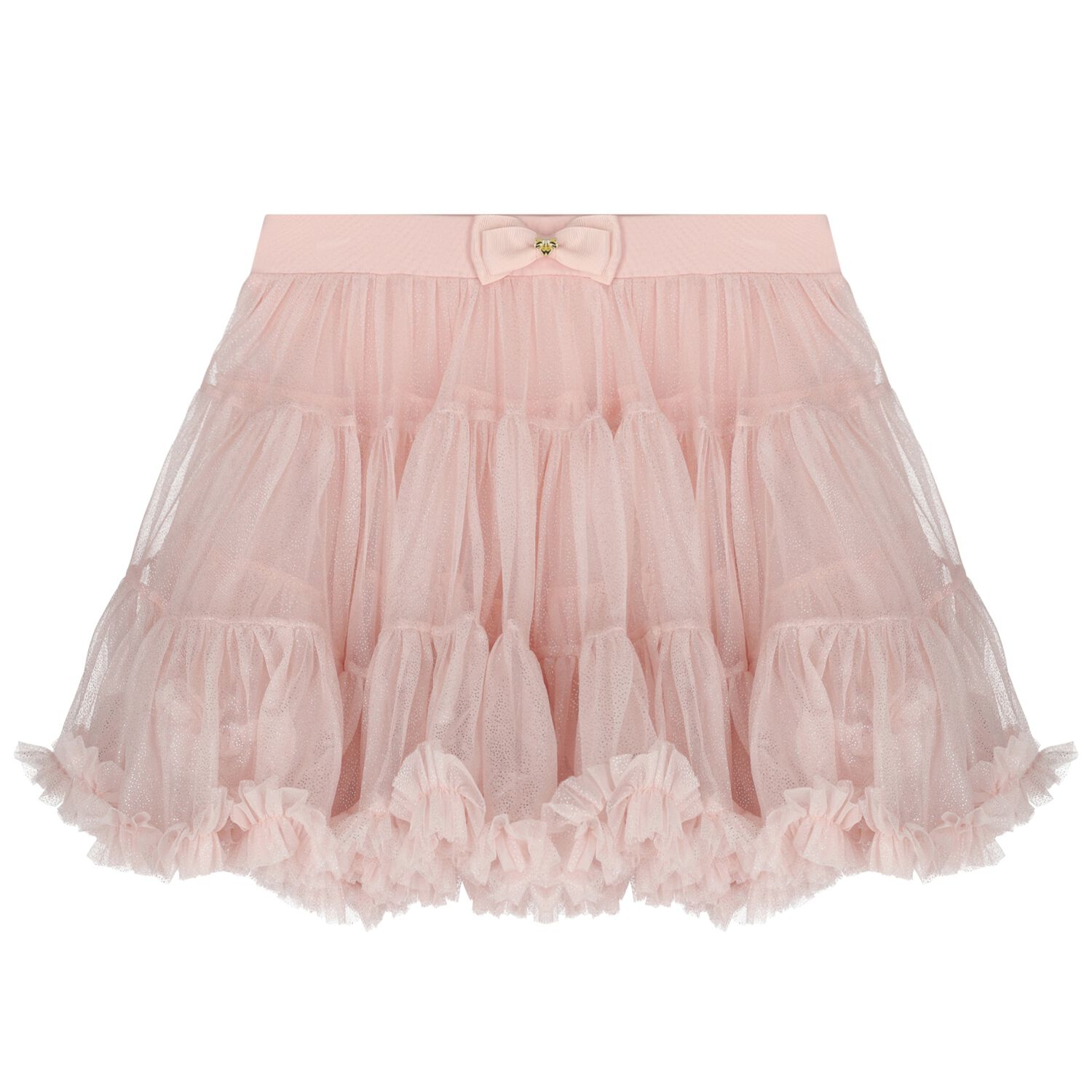 Girls Pink Bow Tutu Skirt, 1, hi-res