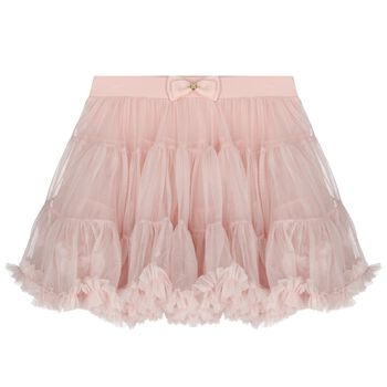 Girls Pink Bow Tutu Skirt