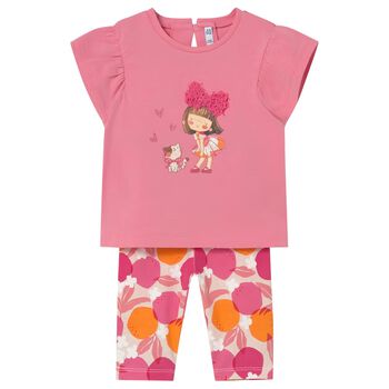 Younger Girls Pink Leggings Set