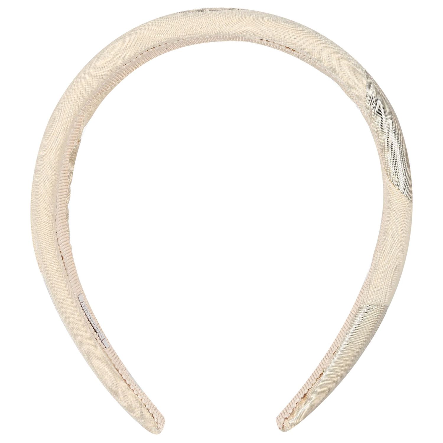 Girls Beige & Gold Headband, 1, hi-res