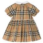 Baby Girls Beige Check Dress Set, 1, hi-res