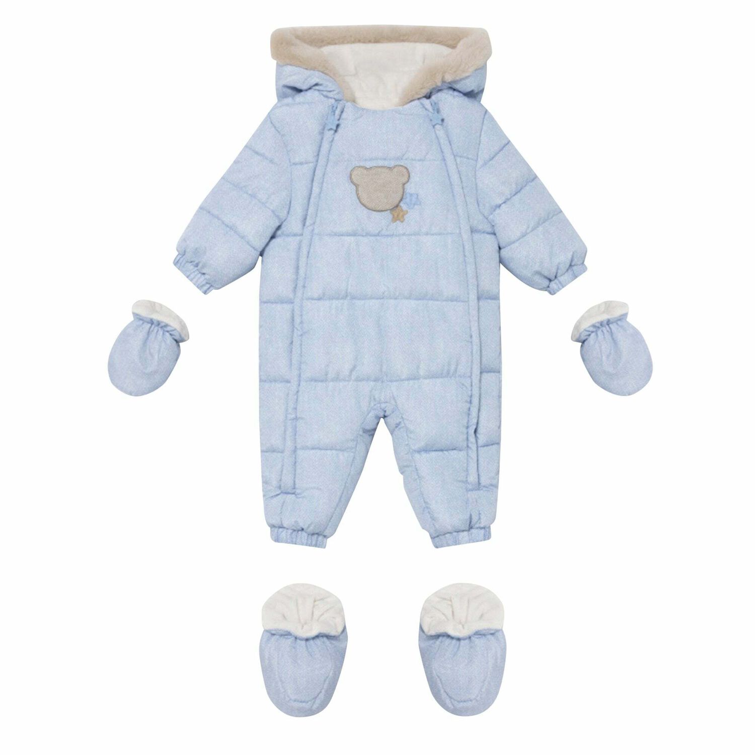 Mayoral Baby Boys Blue Teddy Snowsuit Junior Couture UK