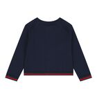 Baby Navy Blue Web Striped Cardigan, 1, hi-res