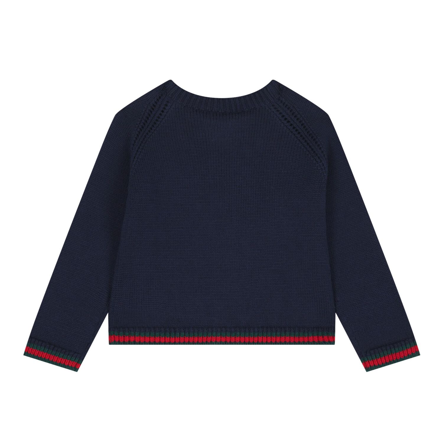 Baby Navy Blue Web Striped Cardigan, 1, hi-res