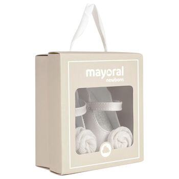 Baby Girls Silver Flower Pre Walker Shoes