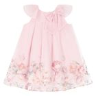 Younger Girls Pink Floral Dress, 1, hi-res