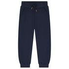Boys Ivory, Beige & Navy Blue Tracksuit, 1, hi-res