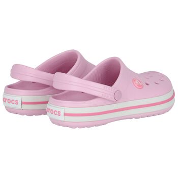 Girls Pink Crocband Clog Sandals