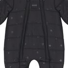 Baby Boys Black Logo Snowsuit, 1, hi-res