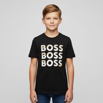 Boys Black Logo T-Shirt