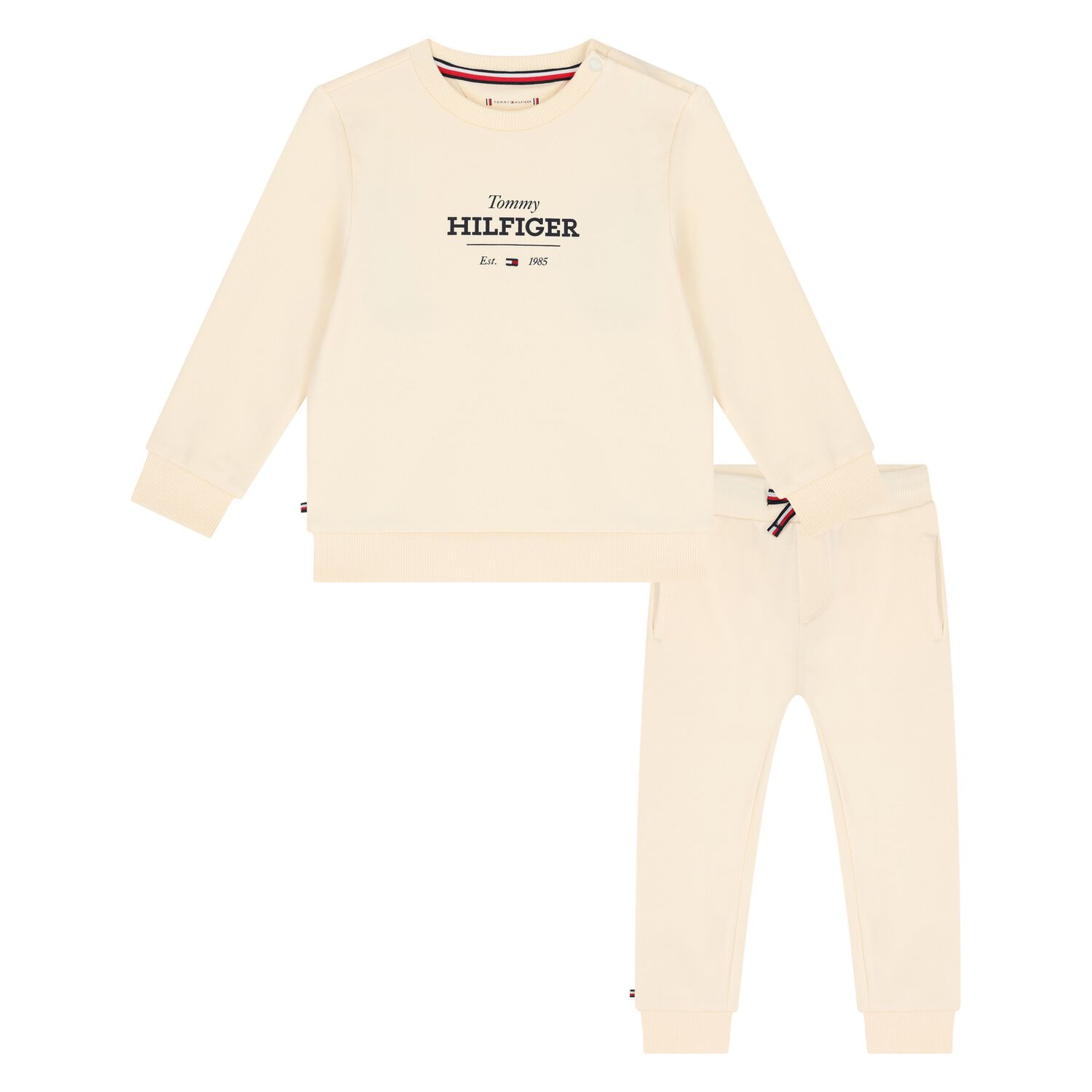 Beige Logo Baby Tracksuit, 1, hi-res