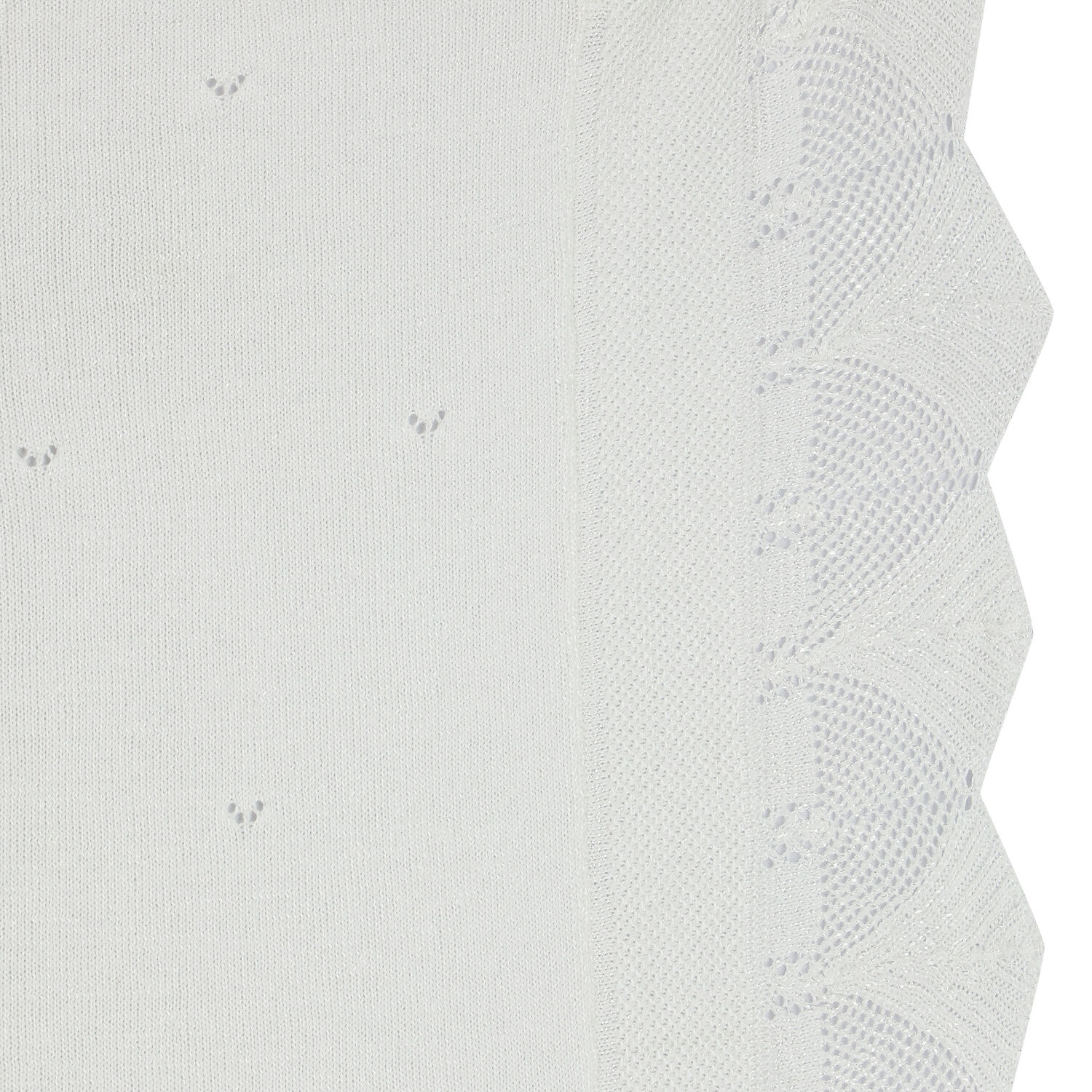 White Knitted Baby Shawl, 1, hi-res