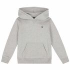 Boys Grey Logo Hooded Top, 1, hi-res