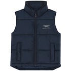 Boys Navy Logo Gilet, 1, hi-res