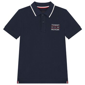 Boys Navy Blue Logo Embroidery Polo Shirt