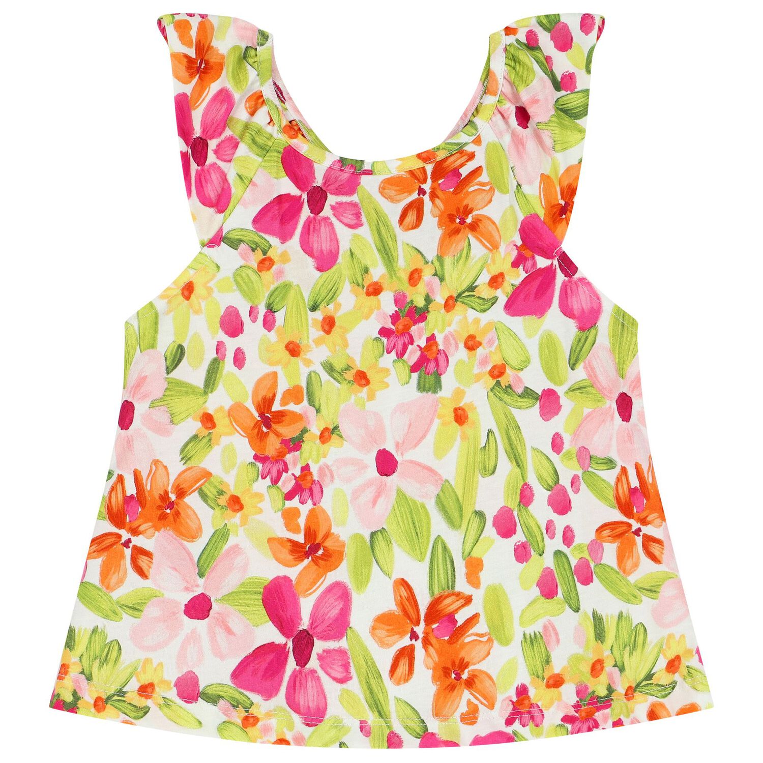 Girls Orange & White Skirt Set (3 Piece), 1, hi-res