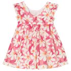 Younger Girls Pink Floral Dress, 1, hi-res