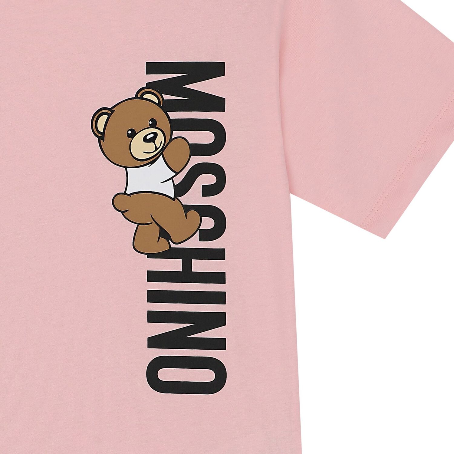 Girls Pink Teddy Bear Logo T-Shirt, 4, hi-res