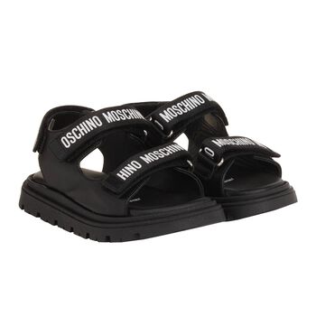 Black & White Logo Sandals