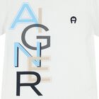 Younger Boys White Logo T-Shirt, 1, hi-res