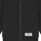 Black Logo Oversized Hooded Zip Up Top, 1, hi-res