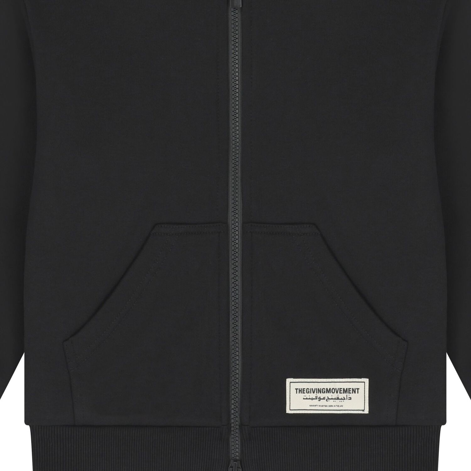 Black Logo Oversized Hooded Zip Up Top, 1, hi-res