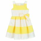Girls Yellow & White Dress, 1, hi-res
