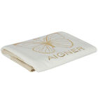 Baby Girls Ivory & Beige Pima Cotton Logo Blanket, 1, hi-res