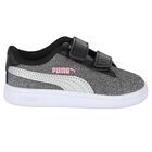 Girls Silver Logo Smash Trainers, 1, hi-res