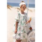 Girls Ivory Floral Chiffon Dress, 1, hi-res