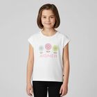 Girls White Floral Logo T-Shirt, 1, hi-res