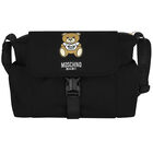 Black Teddy Bear Logo Baby Changing Bag, 2, hi-res
