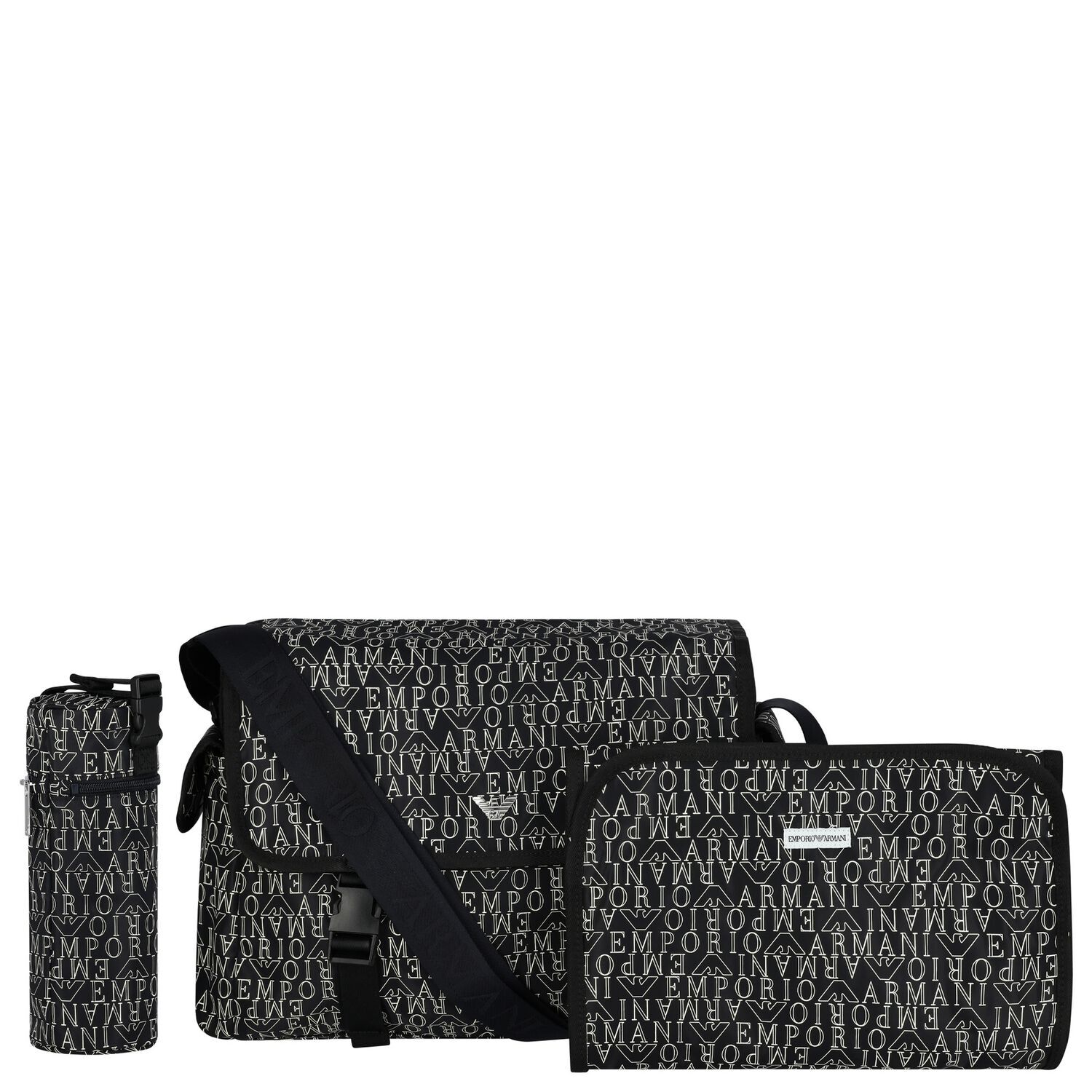 Navy Blue & White Logo Baby Changing Bag, 1, hi-res